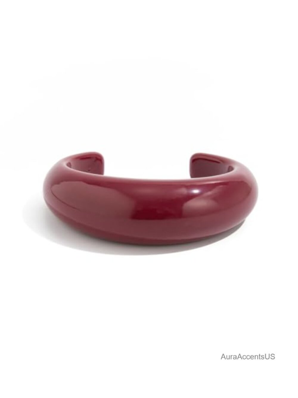 Chunky Glossy Resin Open Cuff Bracelet Minimalist Statement Bangle